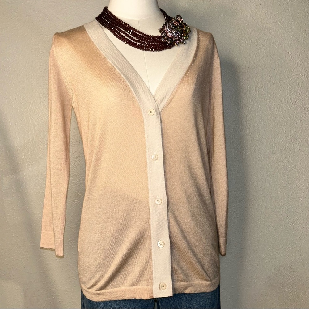 PRADA Made in Italy Blush Pink Cashmere | Silk Knit Sweater Cardigan Sz 40 US 6 - Picture 3 of 10